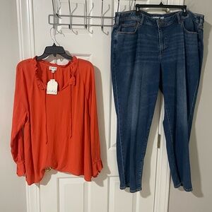 Lands End 24w Women's Blue Jeans wonderly 2x top